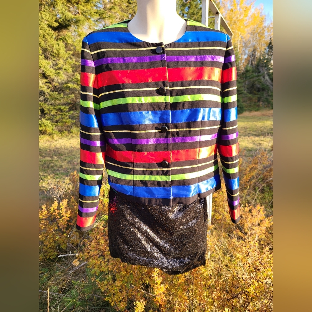 "Striped Splendor" 1980s Jacket